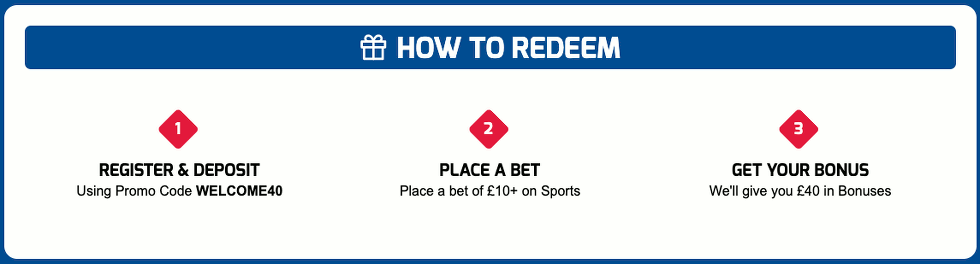 betfred promo code bet £10 get £40