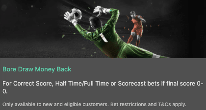 bet365 bore draw money back