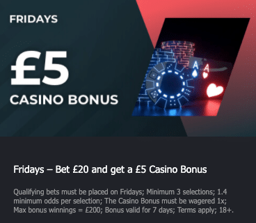 bet on friday and get casino bonus
