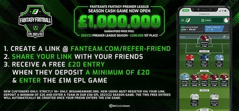 FanTeam £20 free bet