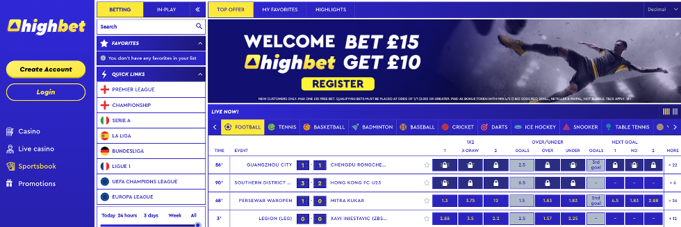 highbet free bet